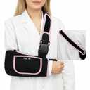 SPRING SEAON Arm Sling Shoulder Immobilizer for Women and Men, Rotator Cuff Support Brace Adjustable Sling for Shoulder,Arm,Wrist,Elbow,and Clavicle Injury (Small, Pink)