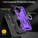IKAZZ for iPhone 16 Case 6.1 Inch with Screen Protector,Military Grade Shockproof Heavy Duty Protective Phone Cover Pass 16ft Drop Test with Magnetic Kickstand Car Holder,Purple Color