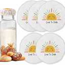 Sourdough Starter Jar Cover, Sun Smile Cloth Covers for Sourdough Bread, Reusable Sewn Sourdough Proofing Cloth Cap for 3-4 Inch Jar Mouth Baking Supplies