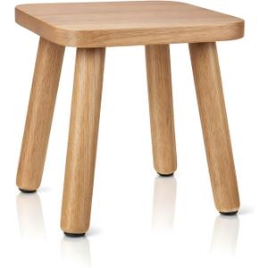 9 Inch Small Wooden Step Stool Solid Wood Stool Wooden Step Stools for Adults Non-Slip One Steps Stools Small Square Stoolss Legs Detachable Holds up to 300 Lbs Bedroom Kitchen