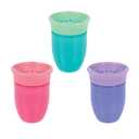 Nuby Wonder Cup - Spill-Proof Toddler Sippy Cups - (3 Pack) 7 oz - Sip from All Sides - Leak Resistant - Spoutless Transition Cup - Aqua/Purple/Pink