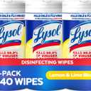 Lysol Disinfectant Wipes, Multi-Surface Antibacterial Cleaning Wipes, For Disinfecting and Cleaning, Lemon and Lime Blossom, 80 Count (Pack of 3)