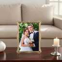 5 x7'' Premium Alloy Gold Photo Frame - Luxury Display Hi End Dcor Picture Frames 7x5'' with Velvet Backing,Hi End Dcor Metal Frames