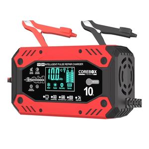 Battery Charger 10-Amp 12V/24V Smart Trickle Charger for Car - Battery Maintainer Trickle Charger, and Automotive Battery Charger with Temperature Compensation for Car Truck Motorcycle Lawn Mower