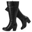 Luoika Women's Extra Wide Calf Knee High Boots, Wide Width Slouchy Knee-High Boots. (Black1201), Size 9.5XW