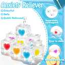 24 Pcs Ice Squishy Cube Stress Cube Toy with Greeting Cards,Squeeze Fidget Toys for Kids & Adults, Sensory Squishy Ice Cubes for Anxiety Relief, End of Year Gifts for Students, Classroom Prizes
