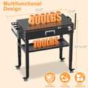 28" and 34" Upgrade Height & Quick-Fold Portable Grill Cart for Ninja Woodfire (OG700 Series), MO201 OO101 Pizza Oven, Blackstone 17"/22" Griddle Outdoor Ninja Grill Stand with 4 Swivel Wheels