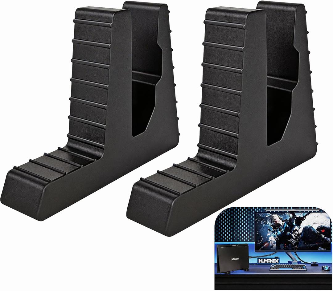 Rayjee 2-Pack Vertical Gaming Laptop Stand for Desktop | Upright Laptop Holder for External Monitor Use, Space-Saving Design, Enhanced Cooling, Fits 2035mm Gaming Laptops