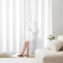 EMEMA White Privacy Sheer Curtains 96 Inches Long 2 Panels Set, Non-See-Through Light Filtering Semi Sheer Curtains for Bedroom Living Room, Window Drapes That Let Light in, 52x96 Inch