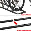 Simple Houseware 5-Bike Floor Storage Rack - Adjustable Bicycle Parking Stand & Garage Organizer for Road and Kids Bikes, Black