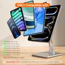 Magnetic Charging Stand for iPad Pro 11, Aluminum Foldable Charger Stand with 360 Rotation, USB-C Fast Wireless Charger Station for iPad, Holder Mount for Office (Rechargeable Version)