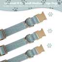 TDTOK Stylish Leather Dog Collar, Comfortable Soft PU Leather Dog Collars for Large Medium Small Dogs with Quick Metal Buckle, Adjustable Pet Collar with Cute Bone Pattern Design (Blue, M)