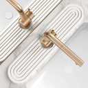 Diatomite Sink Splash Guard - DryingNeat Kitchen Faucet Mat, Instant Dry Water Absorbing Stone Tray for Sink, Durable Protector for Kitchen Bathroom Counter [Light Grey, 17.7" x 3.9"]