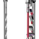 Haturi Vacuum Stand for Dyson Gen5 V15 V12 V11 V10 V8 V7 V6, Heavy-Duty Metal Bracket Organizer with 4 Accessory Hooks, Hidden Cord Management & Space-Saving Design for Cordless Handheld Vacuums (With Square Base, Sliver)