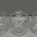 LemonRoad Set of 3 Clear Acrylic Sugar Bowl with Lid and Spoon for Coffee Bar Accessories, 7oz Tea Sugar Coffee Containers Salt Canister Spice Jars, Kitchen Seasoning Box Condiment Pots with Labels