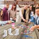 Affrolling 6 Set Cowboy Boot Vase Ceramics to Paint Ready to Paint Your Own Ceramic Cowgirl Hat Vase DIY Unpainted Plaster Paintable Kit Crafts with Brush Palette for Adults(Western Boots)