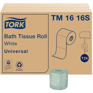 Tork Septic Safe Toilet Paper, 96 Rolls x 500 Sheets , TM1616S | Compatible with T24 Dispensers, 2-Ply, White, 100% Recycled, Eco-Friendly