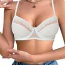 Avidlove Women's Underwire Bra Push Up Ultra Light Non-Padded Everyday Lingerie Bralettes (White, S)