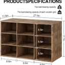 Garden 4 you Shoe Storage Bench, Cubby Shoe Rack with 9 Cubbies, 3-Tier Wood Shoe Rack Organizer, Shoe Organizer Cabinet for Entryway, Hallway, Closet and Garage, Brown