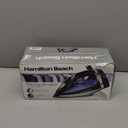 Hamilton Beach Steam Iron for Clothes & Garment Steamer with Smooth Press Stainless Steel Soleplate, 1200 Watts, 8 Retractable Cord, Black (14214)