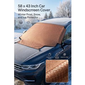 58 x 43 Inch Car Windscreen Cover Winter Frost Snow Protector