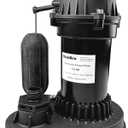 1/2 HP Thermoplastic Submersible Sump Pump With Vertical Float Switch, Utility Pump, Model# PSU051V