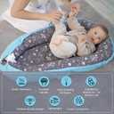 Beeezy Buddies Baby Lounger (Blue/Grey, Outer Space) - for Newborns to Toddlers Between 0-24 Months + Portable + Water-Resistant + 100% Cotton