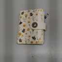 Icycay Floral Bee Small Wallet Women RFID Blocking Bifold, Credit Card Holder, Zipper Coin Pocket, PU Leather, Cute, Compact, Travel, 4 ID Window, 14 Card Slots, Cash Purse, Ladies Woman Female Girls