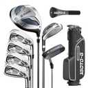 9 Pieces Golf Clubs Set for Men - Complete Mens Golf Clubs Full Set Right/Left Handed Includes Stand Bag with Rain Hood, 1# Drive, 5# Hybrid 5# 7# 9# PW# Irons and Putter