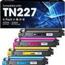 TN227 Toner Cartridge High Yield 4 Pack Compatible for Brother TN 227 TN-227 TN-227BK/C/M/Y TN223 Work for MFC-L3770CDW HL-L3270CDW MFC-L3710CDW HL-L3210CW HL-L3230CDW HL-L3290CDW Printer (BK/M/K/Y)