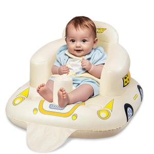 JOSEN Inflatable Seat for Babies 3 Months & Up, Baby Floor Seat Learn to Sit Up, Portable Infant Feeding Shower Chair, Blow Up Baby Chair with Built-in Air Pump - Cool Car