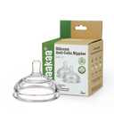 Haakaa Gen.3 Silicone Anti-Colic Baby Bottle Nipples - 100% Silicone Teat for Baby Bottles, Slow Flow, 0m+, 2pcs (Small)