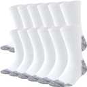 JOYNE 6 Pairs Mens Crew Cushion Socks Work Athletic Running Socks Casual Breathable Socks for Men, Sock Size: 10-13 (Large)