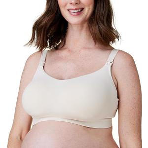 Bravado Designs Women's Nursing Bra for Breastfeeding, Intrigue Balconette Supportive Seamless Wirefree Maternity Bra (Black)
