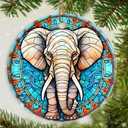 Elephant Ceramic Ornament - Christmas Tree Elephant Keepsake Gifts - Animal Lovers Ornament (Bm11-tc-elephant-s002)