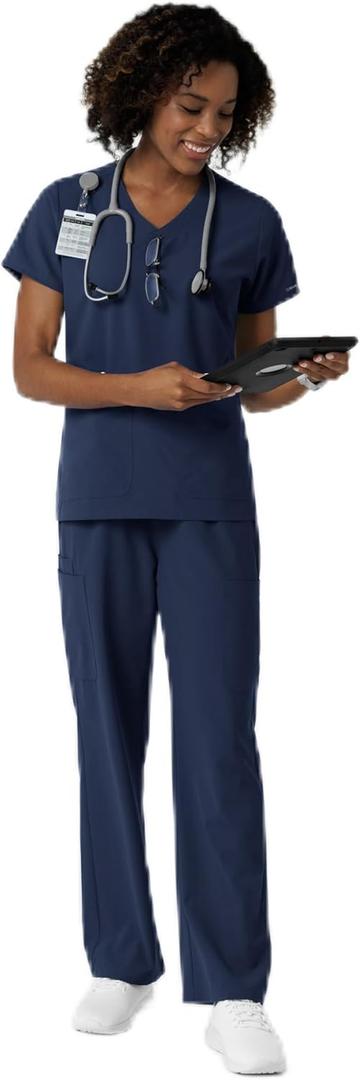 Wink Womens Scrub Top (Small, Navy)