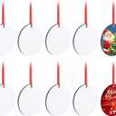 4 x 10pcs Sublimation Blanks - 3.15" Round MDF Ornaments for DIY Christmas Decoration