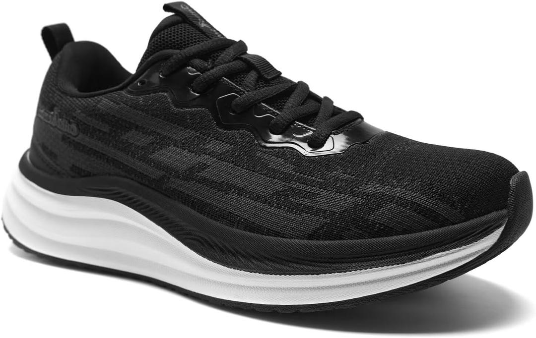 Women's Orthopedic Road Running Shoes: Comfortable Arch Supports Plantar Fasciitis Orthotic Athletic Sneakers, Casual Flat Feet High Arch Tennis Sport Walking Shoes for Foot Heel and Pain Relief (8 Wide, W1-black)