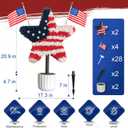 Chillchard 2 Pack Star Topiary Trees Artificial Outdoor with Pot & Sipke, 25.6 Inch Red White Blue Patriotic Topiary for Front Porch, Patriotic Decorations for 4th of July, Memorial Day