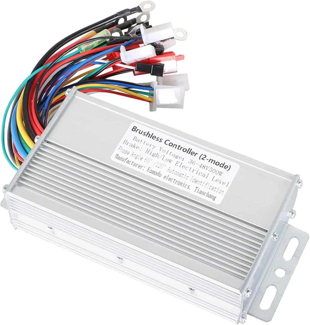 Silscvtt Brushless Motor Speed Controller 36-48V 500W Square Wave Controller DC Replacement for E-Bike Scooter Motor Controller
