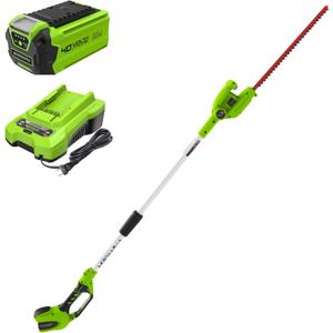 Greenworks 40V 20" Cordless Pole Hedge Trimmer, 2.0Ah Battery and Charger Included