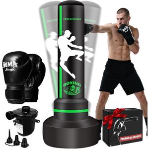 Heavy Punching Bag with Stand Adults Teens,70" Freestanding Boxing Bags Kicking Bag Heavy Bag with Boxing Gloves and Electric Air Pump, Kickboxing Training Equipment Bags Thai Fitness Karate