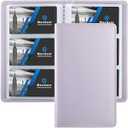 MaxGear Business Card Organizer, 240 Cards Book Portable Business Card Holder for Men & Women, Professional PU Credit Cards Binder File Storage, Light Purple