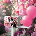 2 x Valentines Day Tuxedo Cat Mailbox Cover Magnetic Standard Size 20.5" x 18", Love Heart Tree Decorative Post Letter Box Wrap Decor, Wedding Garden Yard Outdoor Decoration Pet Lover Gift