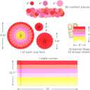 Crayola Color Pop Party Decorations Set - Red, Orange, Pink, Yellow (Customizable Banner, Reversible Table Runner, Paper Fan Flowers, Paper Dots) for Birthdays, Holidays, Celebrations (Scarlet Red, Tickle Me Pink, Melon)