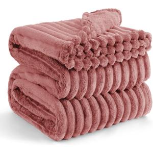 Bedsure GentleSoft Dusty Pink California King Size Blanket for Bed - Cozy Soft Blankets for Women, Cute Small Fleece Throws for Girls, Birthday Gifts for Women, 102x96 Inches