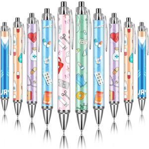 Funny Nurse Pens Lovely Cartoon Ballpoint Black Ink Retractable Press Nursing Pen for Appreciation Gifts Labor and Delivery Assistant Student Coworkers (Pack of 24)