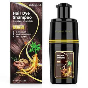 KAISASA Hair Dye Shampoo 3 in 1, Hair Color Shampoo for Cover Grey Hair, Natural with Herbal Ingredient for Men and Women (Chestnut Brown)