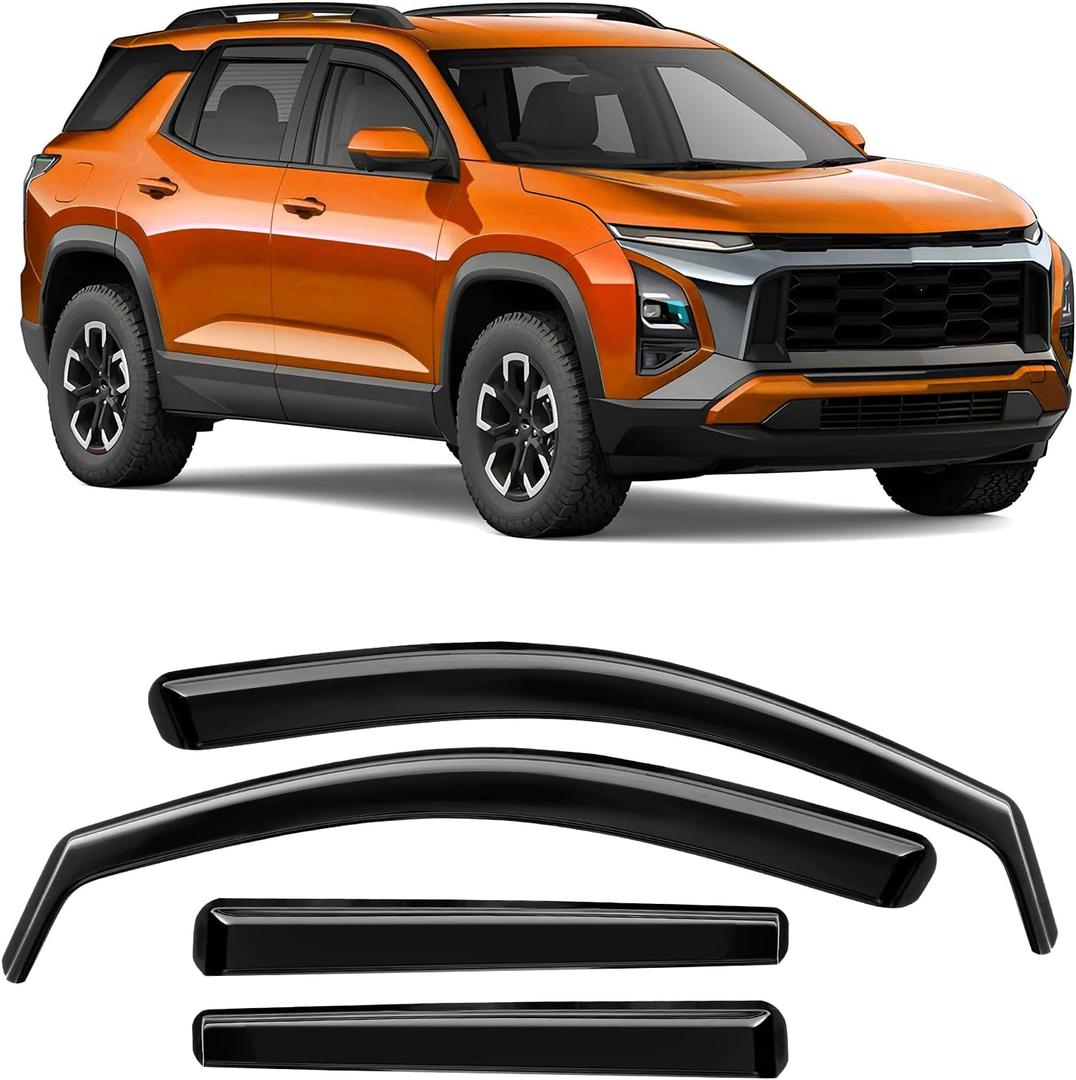 in-Channel Rain Guards Compatible with Chevrolet Equinox 2025-2026 (NOT for EV), Durable Side Windows Rain Guard Wind Visor 2025 2026 Equinox Window Deflectors Black 4 PCS