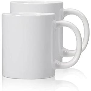 20oz sublimation Blank large Mugs and Big handle set of 2 Professional Grade Mugs White Coated Ceramic Cup for Coffee Tea or DIY Gifts (20oz)